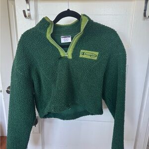 Champion Forest Green Cropped Teddy Jacket